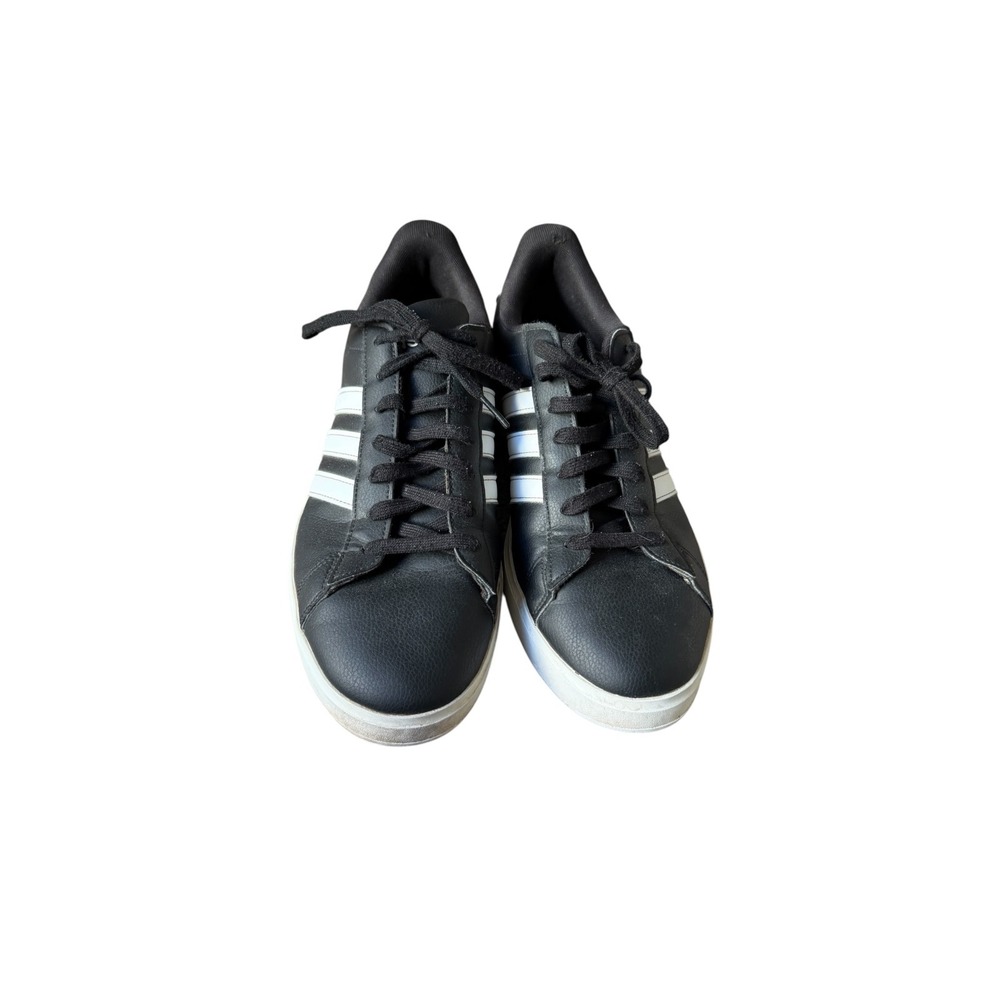 adidas Grand Court 2.0 Black White Stripe Sneakers Men's 11.5 US Casual Shoes - Picture 2 of 10